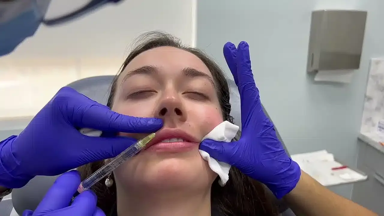 Administering injectables in a cosmetic procedure.