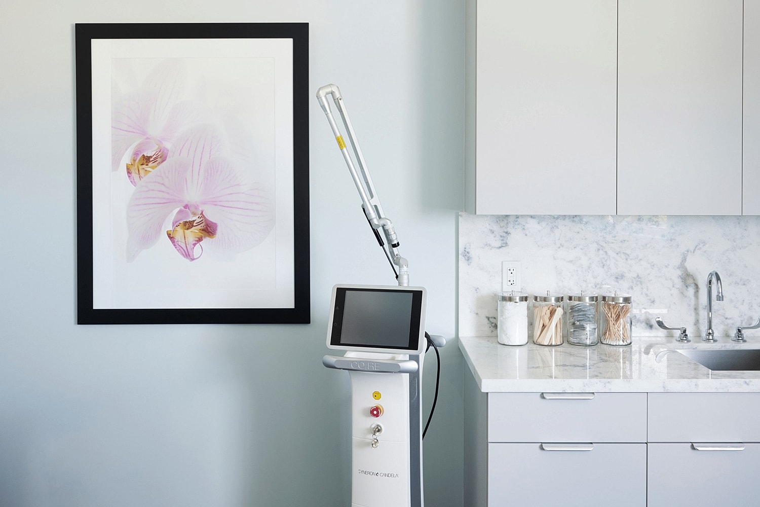 Medical equipment in a modern interior setting.